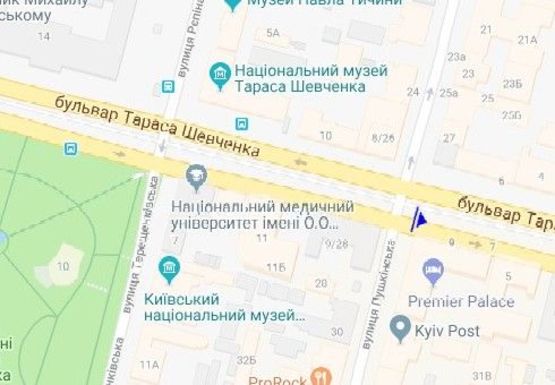 Схема рекламной плоскости по адресу Шевченко б-р