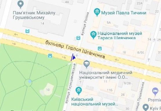 Схема рекламной плоскости по адресу Шевченко б-р