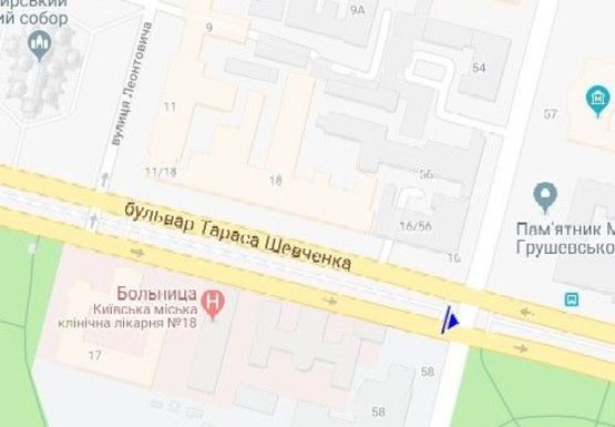 Схема рекламной плоскости по адресу Шевченко б-р