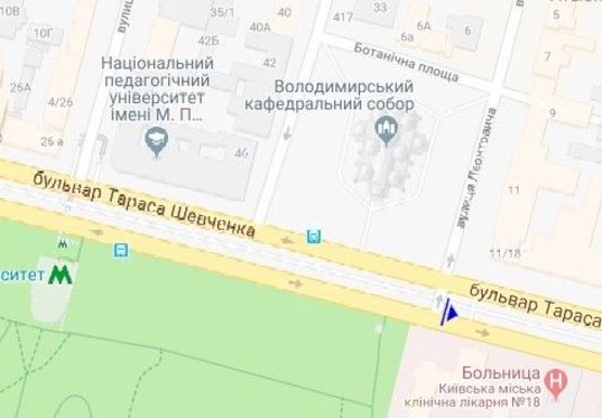 Схема рекламной плоскости по адресу Шевченко б-р