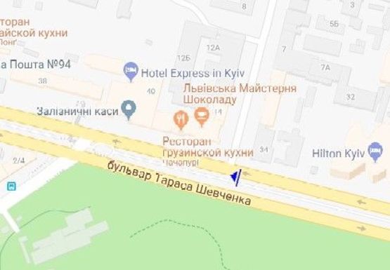 Схема рекламної площини за адресою Шевченко б-р