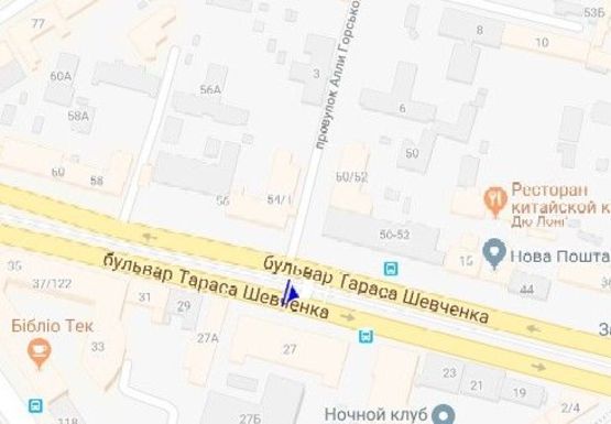 Схема рекламної площини за адресою Шевченко б-р