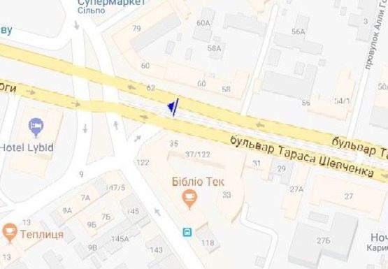 Схема рекламной плоскости по адресу Шевченко б-р