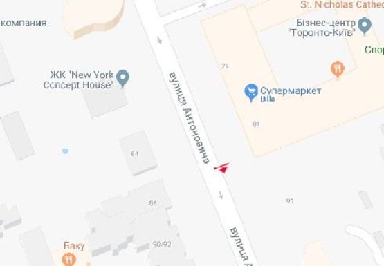 Схема рекламной плоскости по адресу Антоновича ул., 81