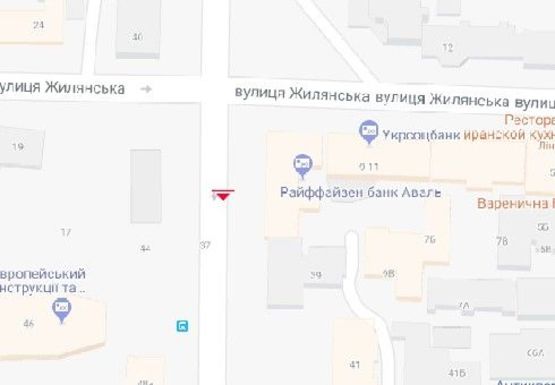 Схема рекламної площини за адресою Антоновича ул., 37/13 (Горького ул.)