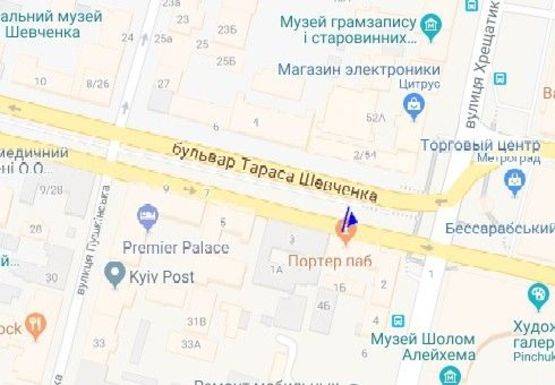 Схема рекламной плоскости по адресу Шевченко б-р.