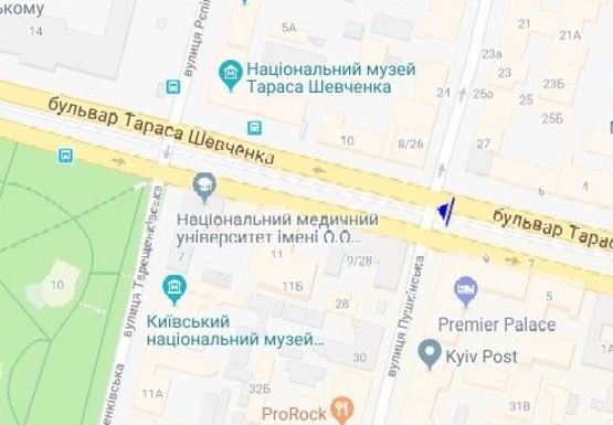 Схема рекламной плоскости по адресу Шевченко б-р.