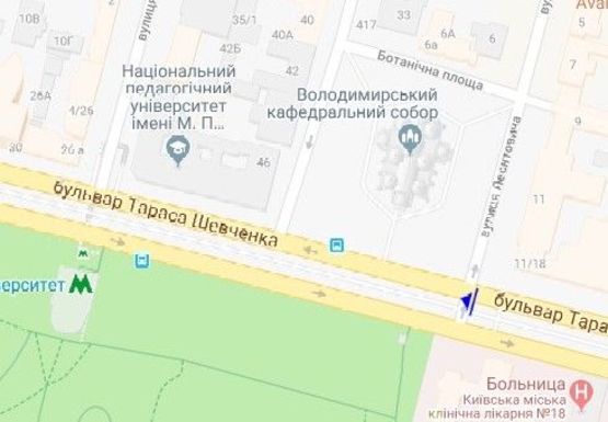 Схема рекламной плоскости по адресу Шевченко б-р.