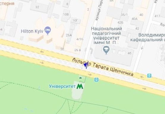 Схема рекламної площини за адресою Шевченко б-р.