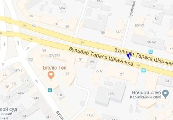 Схема рекламної площини за адресою Шевченко б-р.