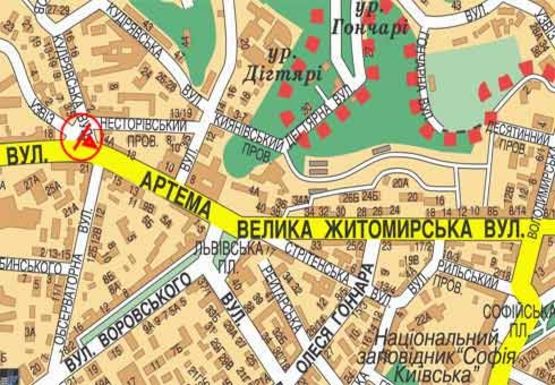 Схема рекламной плоскости по адресу Сечевых Стрельцов ул. (бывш. Артема ул.) - Кудрявская ул.