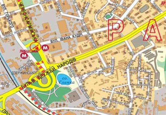 Схема рекламної площини за адресою Большая Васильковская ул., 143