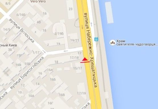 Схема рекламної площини за адресою Набережно-Крещатицкая ул., 17/18 - Борисоглебская ул.