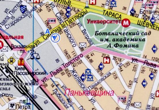 Схема рекламной плоскости по адресу Жилянская ул., 126\23А