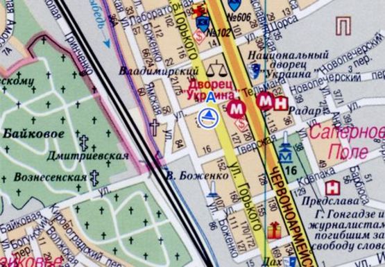 Схема рекламної площини за адресою Антоновича ул. (Горького ул.), 130