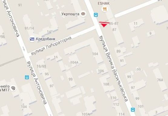 Схема рекламной плоскости по адресу Большая Васильковская ул., 85 - 87