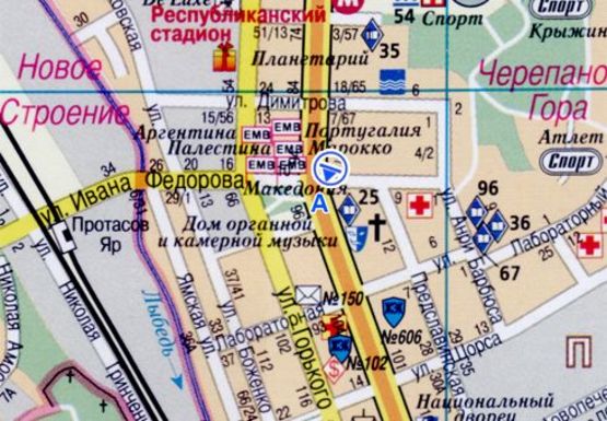 Схема рекламної площини за адресою Федорова Ивана ул., 6 - Большая Васильковская ул.