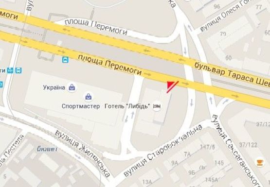 Схема рекламной плоскости по адресу Победы п-р. 1