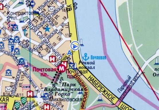 Схема рекламной плоскости по адресу Набережное шоссе №3 - Почтовая пл.