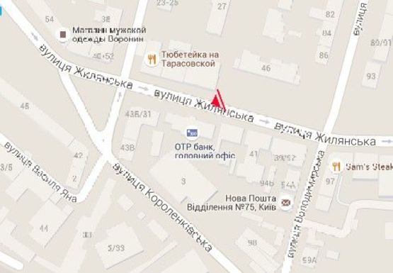 Схема рекламной плоскости по адресу Жилянская ул., 48