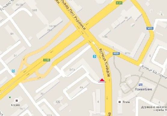 Схема рекламной плоскости по адресу Бойчука ул., 2 (бывш. Киквидзе ул.)