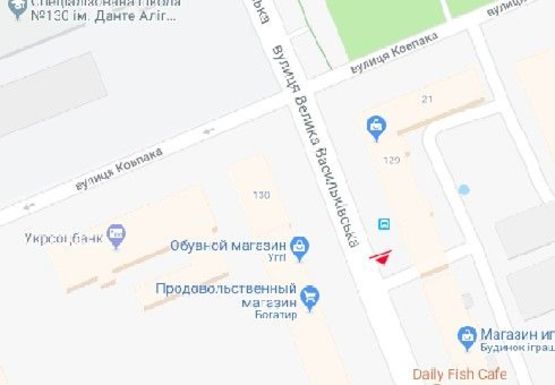 Схема рекламной плоскости по адресу Большая Васильковская ул., 129/21