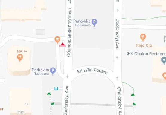 Схема рекламной плоскости по адресу Оболонский пр., 21