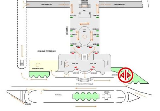 Схема рекламної площини за адресою Привокзальная площадь (Южный терминал)