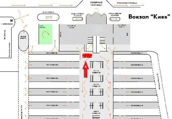 Схема рекламной плоскости по адресу Конкорс, перед эскалатором