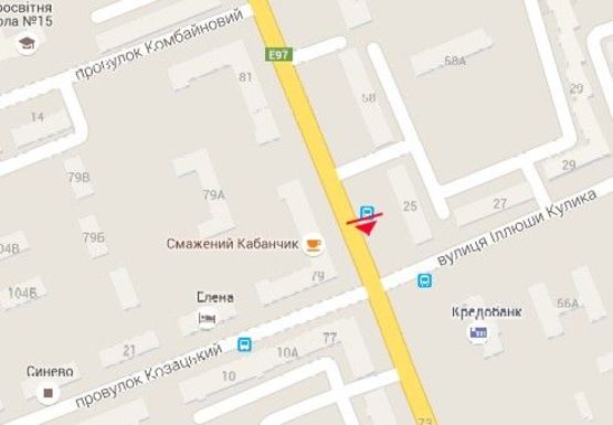 Схема рекламної площини за адресою Ушакова пр., - И. Кулика ул.