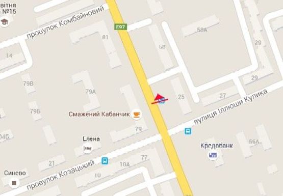 Схема рекламной плоскости по адресу Ушакова пр., - И. Кулика ул.