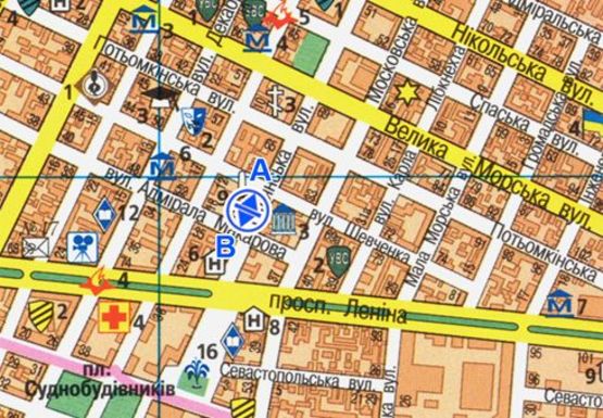 Схема рекламной плоскости по адресу Соборная ул. - Адмирала Макарова ст.