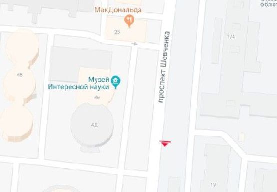 Схема рекламної площини за адресою Шевченко пр., 14, БЦ "Шевченковский"