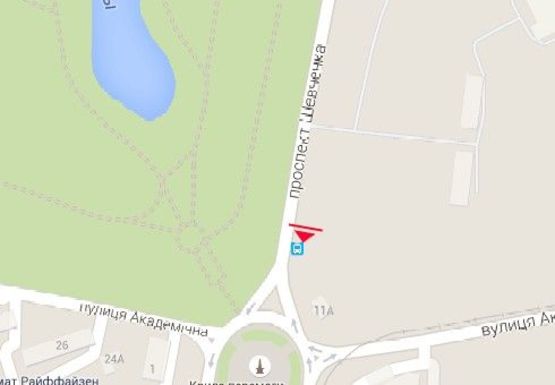 Схема рекламної площини за адресою Шевченко пр. - 10 Апреля пл.  (остановка)