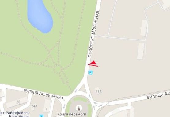 Схема рекламної площини за адресою Шевченко пр. - 10 Апреля пл.  (остановка)