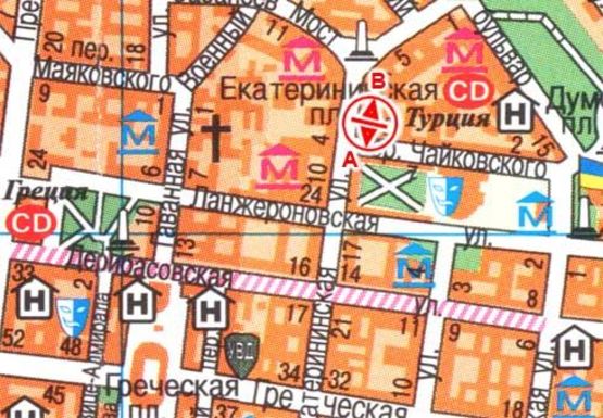 Схема рекламної площини за адресою Екатерининская ул., 5