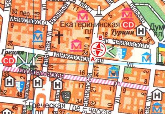 Схема рекламної площини за адресою Екатерининская ул., 7