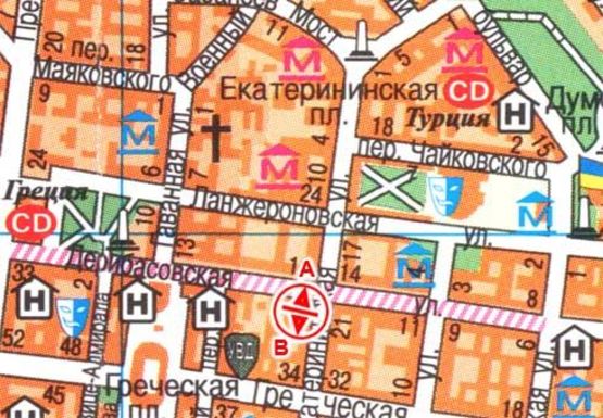 Схема рекламної площини за адресою Екатерининская ул., 16