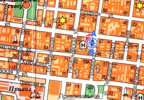 Схема рекламної площини за адресою Пушкинская ул. - Б. Арнаутская, ул.