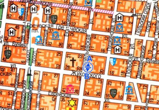 Схема рекламної площини за адресою Ришельевская ул., 17