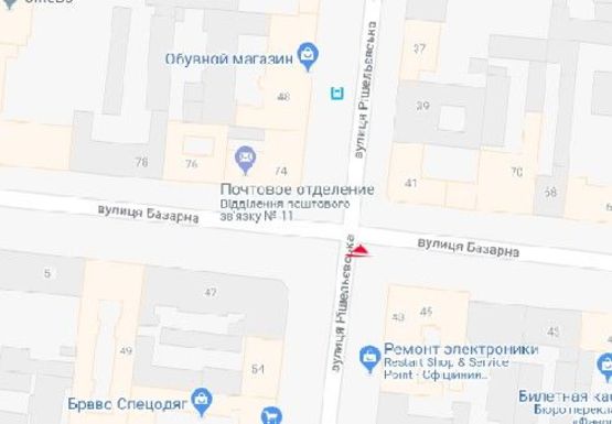 Схема рекламної площини за адресою Ришельевская ул., 45