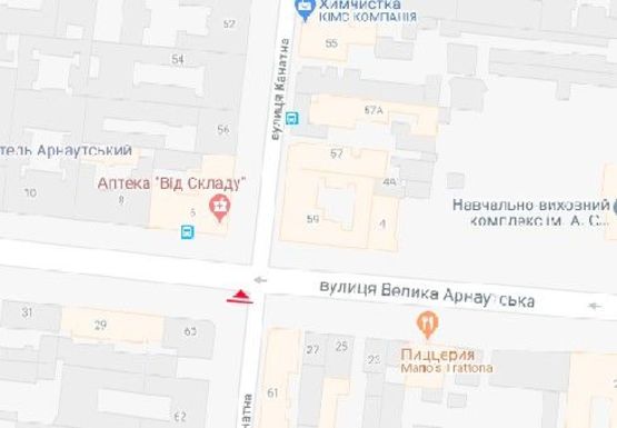 Схема рекламної площини за адресою Канатная ул., 60 - Б. Арнаутская ул.