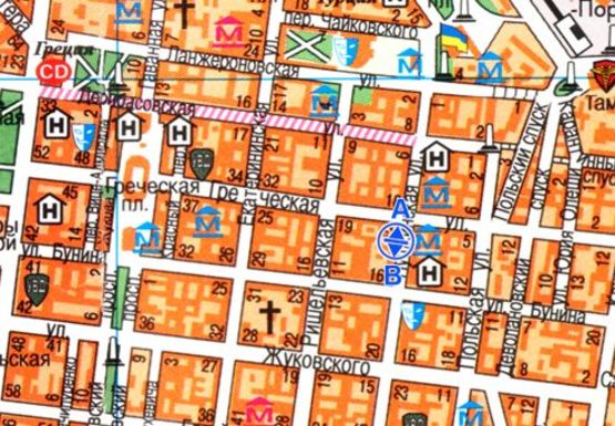 Схема рекламної площини за адресою Пушкинская ул., 12