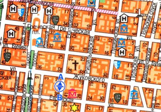 Схема рекламної площини за адресою Екатерининская ул., 34