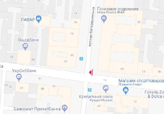 Схема рекламної площини за адресою М. Арнаутская ул., 60 - Екатерининская ул.