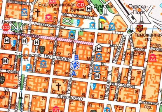 Схема рекламної площини за адресою Ришельевская ул., 9 - Греческая ул. B