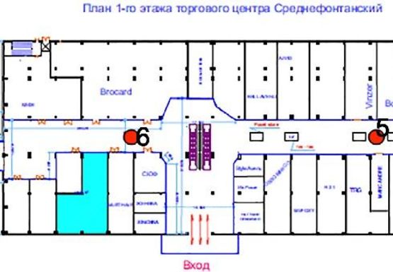 Схема рекламної площини за адресою ТЦ Fontan Sky холл №6А1