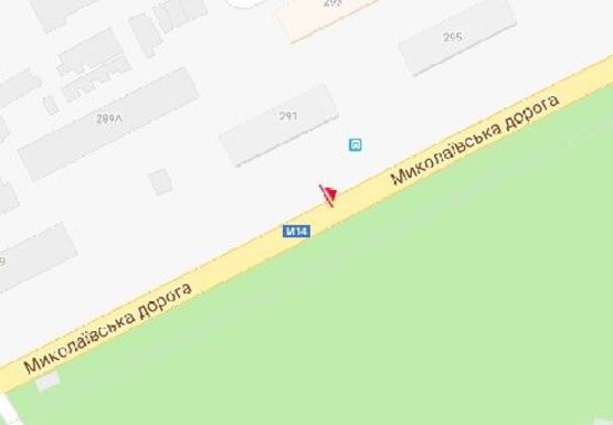 Схема рекламної площини за адресою Николаевская дорога №291 А (остановка)