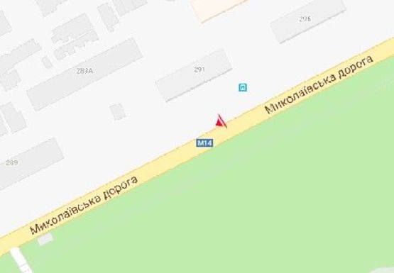 Схема рекламної площини за адресою Николаевская дорога №291 В (остановка)