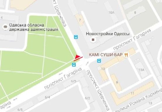 Схема рекламной плоскости по адресу Шевченко пр., 4 - Гагарина пр.